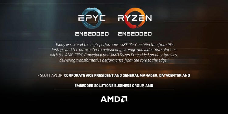 AMD wprowadza procesory EPYC Embedded oraz Ryzen Embedded