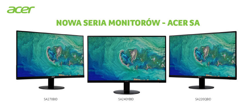 Acer - ultrasmukłe monitory z serii SA