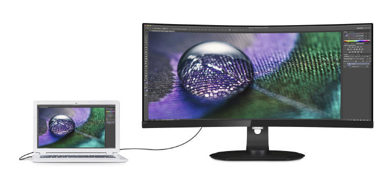 Philips - monitory 34 i 27-cali ze stacją dokującą do laptopa z USB-C