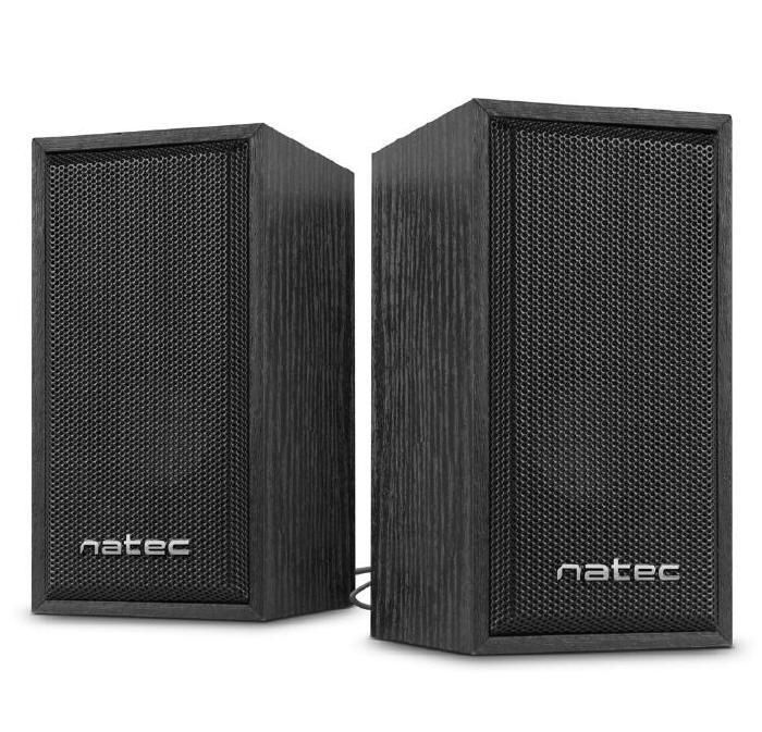 Natec Panther - małe głośniki w drewnianej obudowie