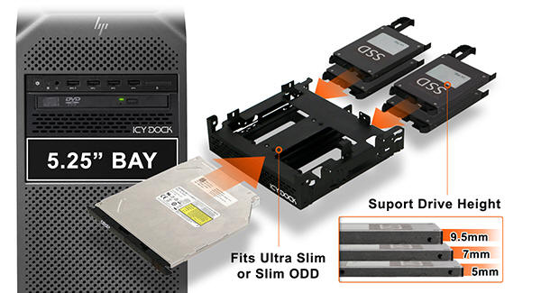 Icy Dock Flex-Fit Quinto MB344SPO 