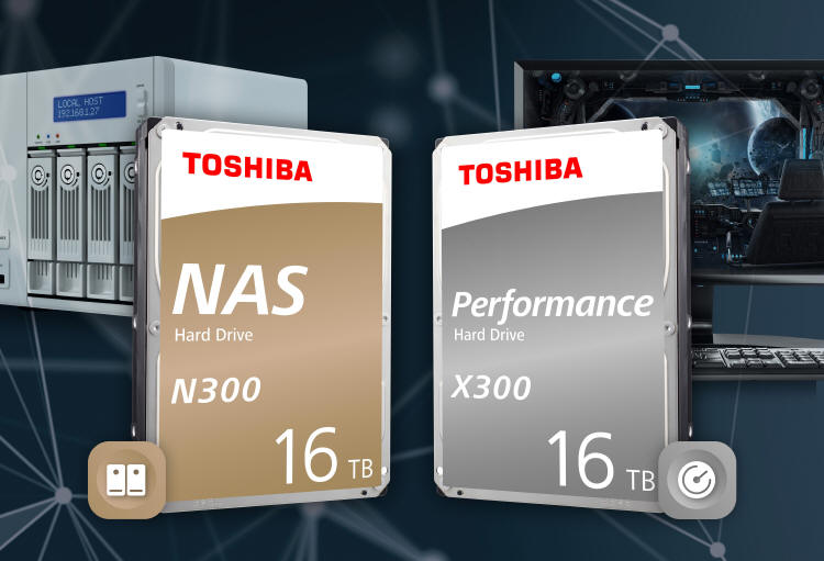 Toshiba - dyski twarde z serii N300 i X300 16 TB
