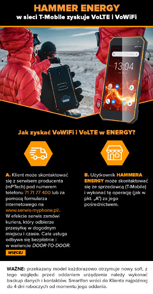 HAMMER Energy z sieci T-Mobile zyskuje VoLTE i VoWiFi