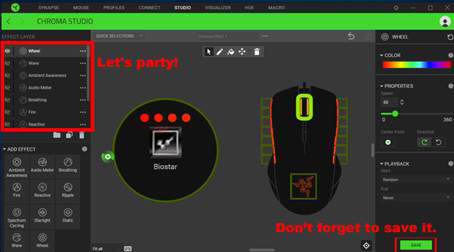 BIOSTAR - VIVID LED DJ połączony z Razer Chroma