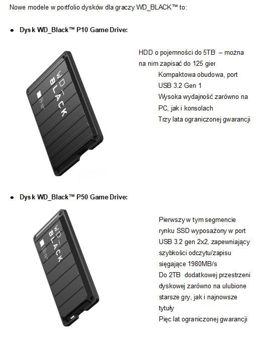 WD - 5 nowych dysków HDD i SSD
