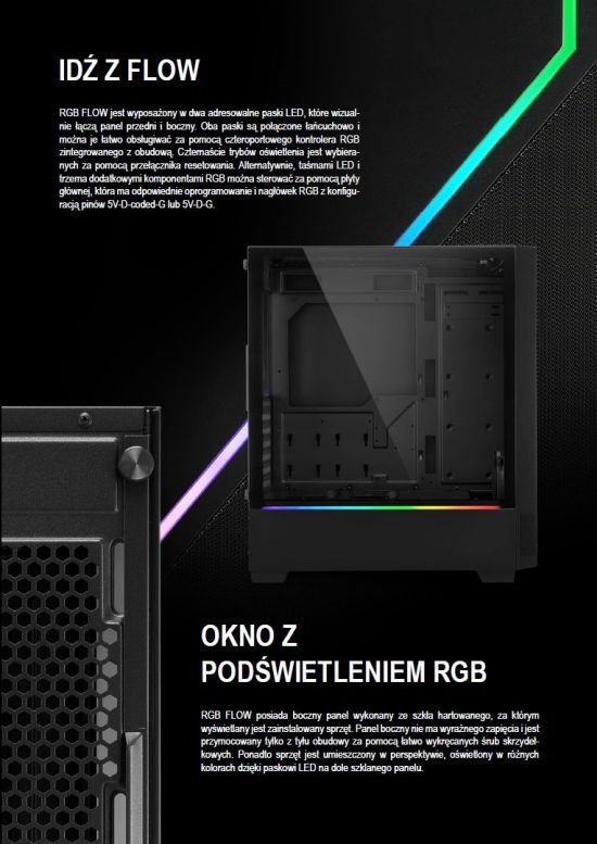 Płyń z czasem – Obudowa gamingowa Sharkoon RGB FLOW