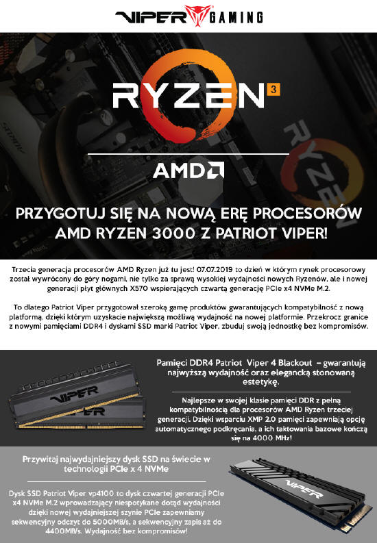 Viper 4 DDR4 Blackout kompatybilne z Ryzen 3000