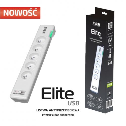 EVER ELITE USB - praktyczna listwa antyprzepiciowa