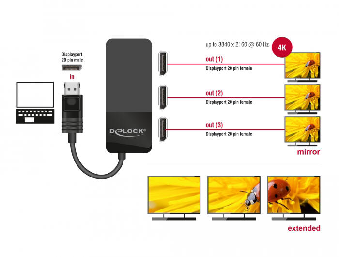 Delock 87737 - splitter umożliwi podłączenie trzech monitorów