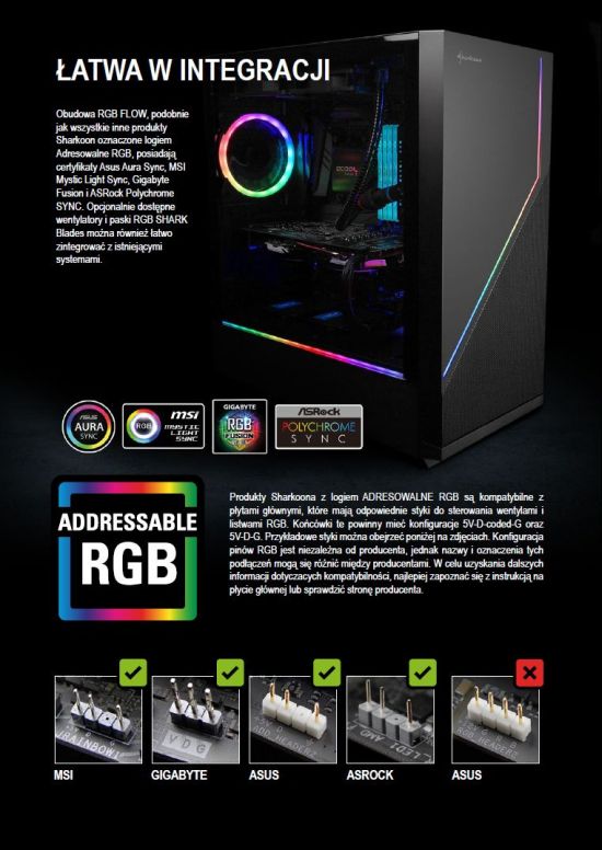 Płyń z czasem – Obudowa gamingowa Sharkoon RGB FLOW