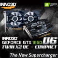 Obrazek Inno3D GeForce GTX 1650 D6 TwinX2 OC oraz Compact