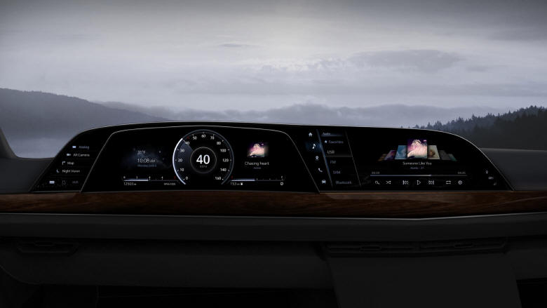 LG - cyfrowy kokpit w Cadillacu Escalade 2021