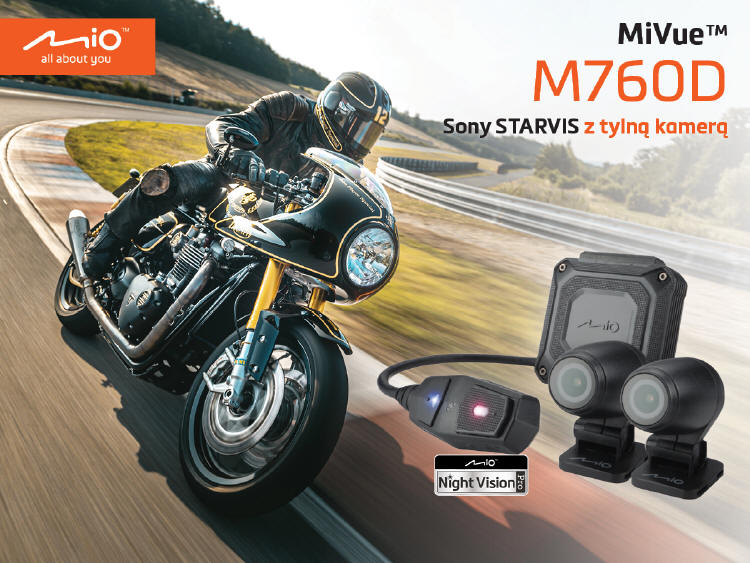 Mio MiVue 760d dla motocyklistów w sezonie 2020