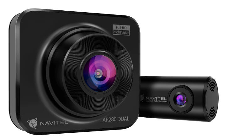 NAVITEL AR280 DUAL z sensorem night vision i tylną kamerą