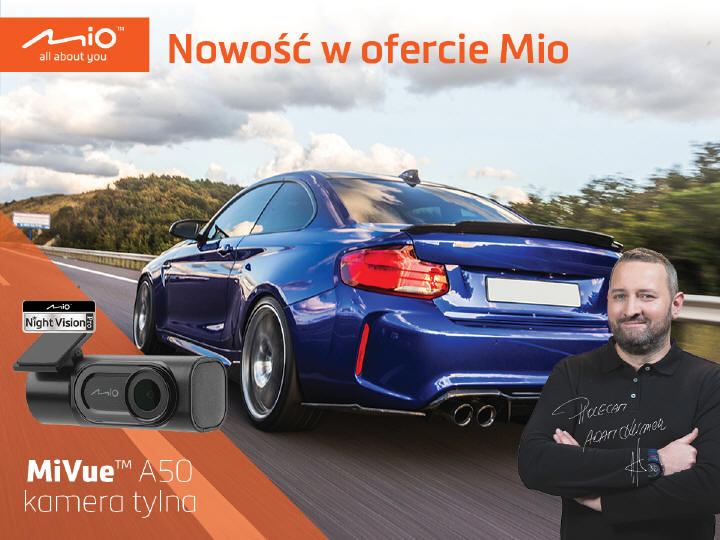 Mio MiVue A50 - tylna kamera z technologią Night Vision Pro