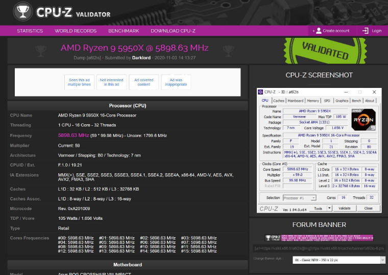 AMD Ryzen 9 5950X podkrcony do 5.90 GHz