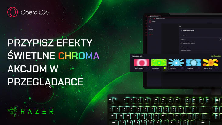 Opera GX z nowymi dynamicznymi efektami wietlnymi Razer Chroma