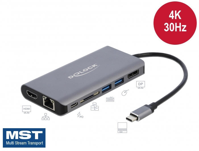 Delock 87683 - stacja dokująca 4K z interfejsem USB-C