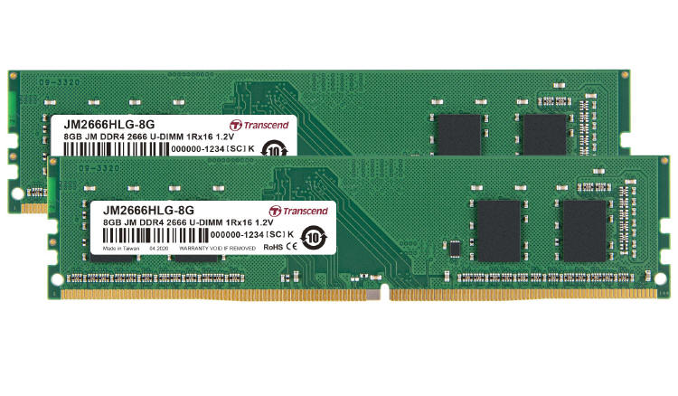 TRANSCEND - Dual Channel Kit DDR4 2666 Unbuffered Long-DIMM