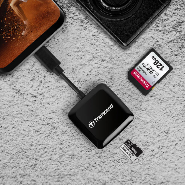RANSCEND RDC3 - Kompaktowy czytnik kart pamięci z USB-C