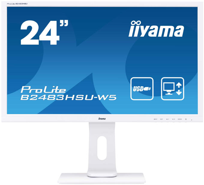 iiyama ProLite B2483HSU-B5/W5 w czarnej i białej wersji kolorystycznej