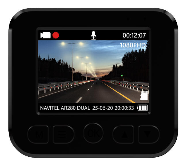 NAVITEL AR280 DUAL z sensorem night vision i tylną kamerą