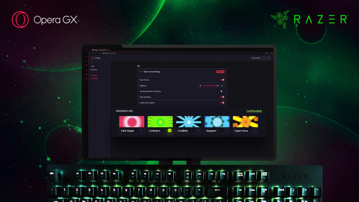 Opera GX z nowymi dynamicznymi efektami wietlnymi Razer Chroma