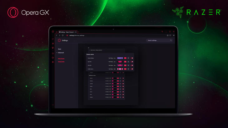 Opera GX z nowymi dynamicznymi efektami wietlnymi Razer Chroma