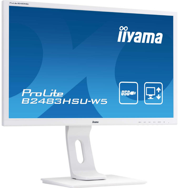 iiyama ProLite B2483HSU-B5/W5 w czarnej i białej wersji kolorystycznej