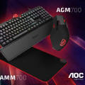 Obrazek AOC prezentuje gamingowe klawiatury, myszki oraz podkadk