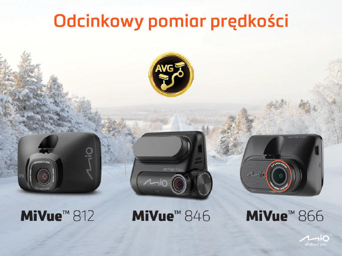 Kamery Mio z informacją o odcinkowych pomiarach prędkości