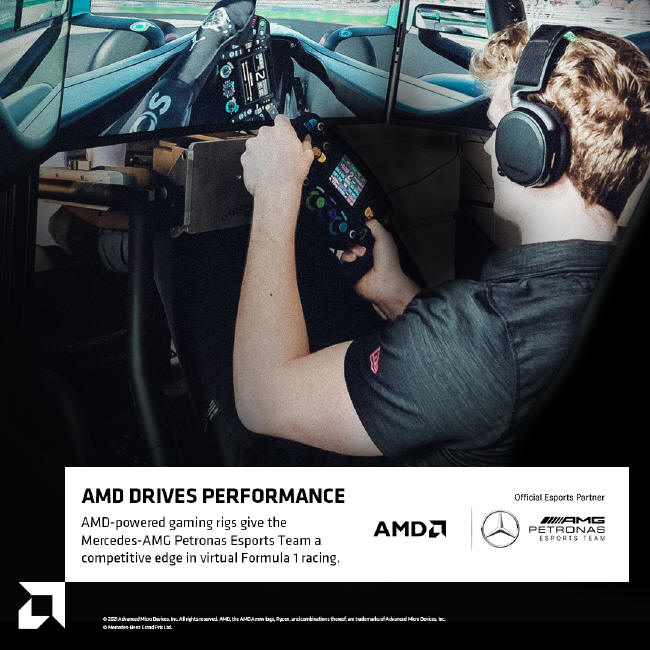 Drużyna Mercedes-AMG Petronas Esports Team wybrała sprzęt AMD