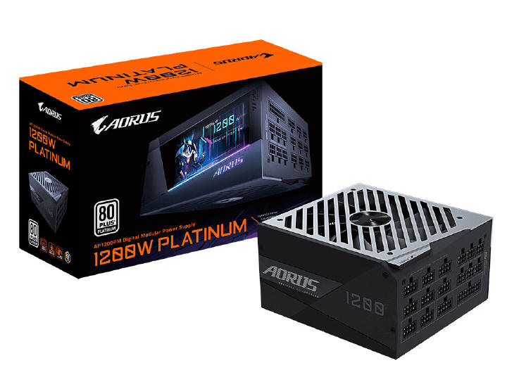 Gigabyte AORUS P1200W - zasilacz z wyświetlaczem