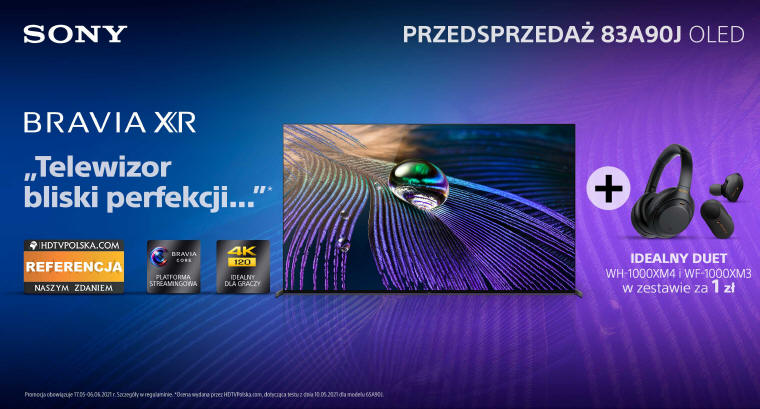 SONY rozpoczyęła sprzedaż TV BRAVIA XR MASTER Series A90J