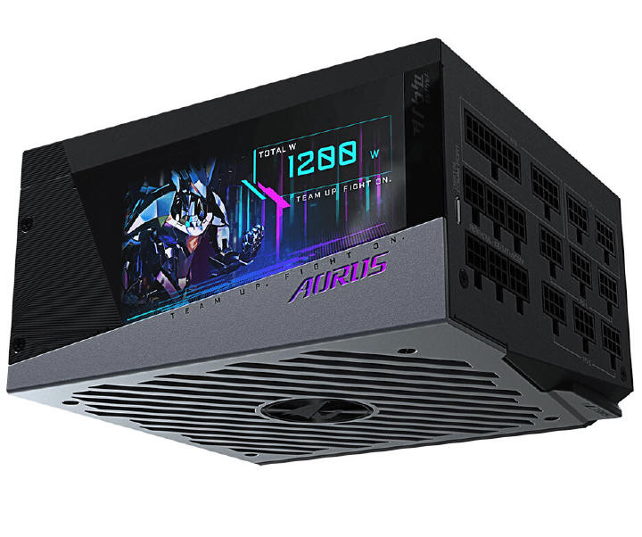 Gigabyte AORUS P1200W - zasilacz z wyświetlaczem