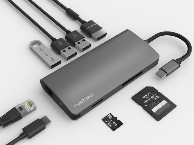 Natec Fowler 2 - lekki, wielofunkcyjny adapter USB-C