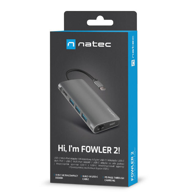 Natec Fowler 2 - lekki, wielofunkcyjny adapter USB-C