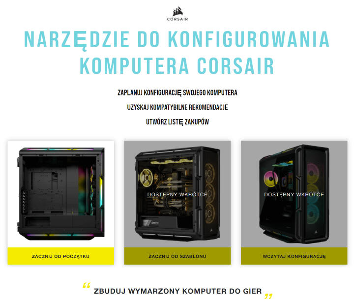 CORSAIR uruchamia kreator dla konstruktorów komputerów