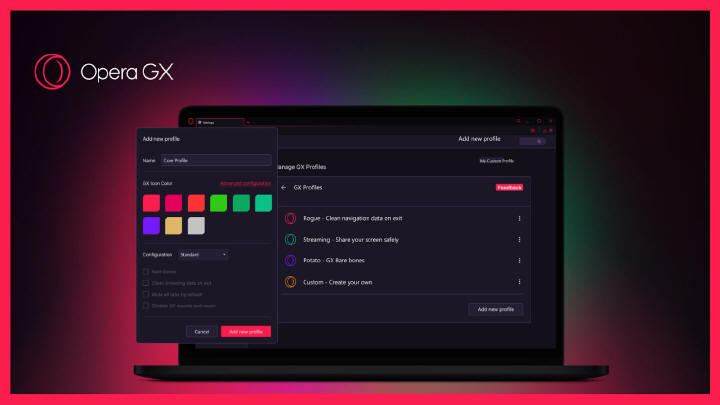 Opera GX wprowadza profile GX i Video Pickup