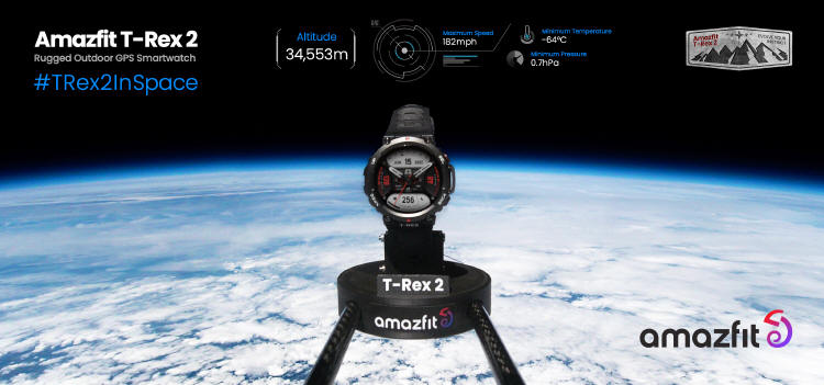 Amazfit wysya smartwatch T-Rex 2 w kosmos