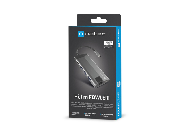 Natec Fowler Plus - wielofunkcyjny adapter USB-C
