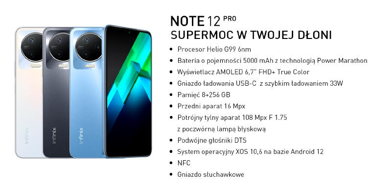 Nowe modele Infinix z serii NOTE 12 w Polsce