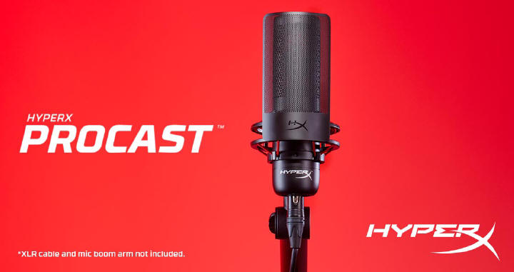 HyperX ProCast XLR -mikrofon z pozłacanym kondensatorem
