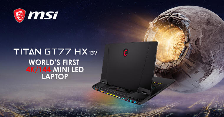 Laptop MSI Titan GT77 HX z matrycą 4K 144 Hz Mini-LED