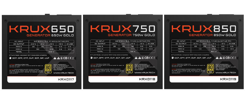 KRUX - zasilacze Generator 80 PLUS Gold
