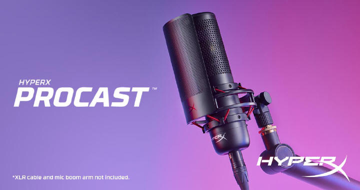 HyperX ProCast XLR -mikrofon z pozłacanym kondensatorem