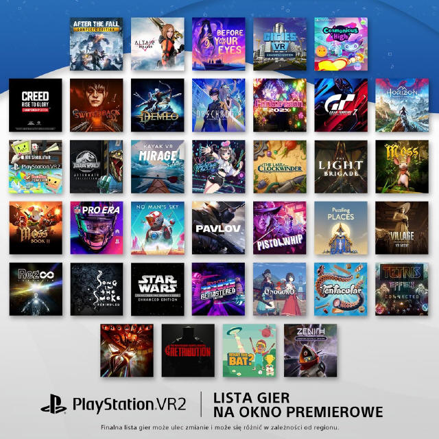 Lista gier na okno premierowe PlayStation VR2