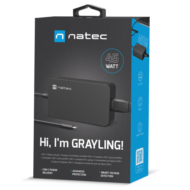 Natec Grayling — nowe zasilacze do laptopów o mocy 45 i 90 W