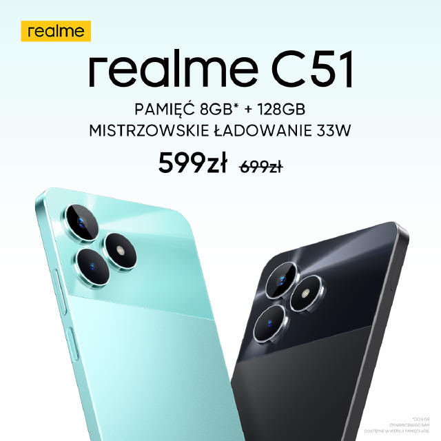 Nowy smartfon realme C51 w wyjątkowej ofercie cenowej