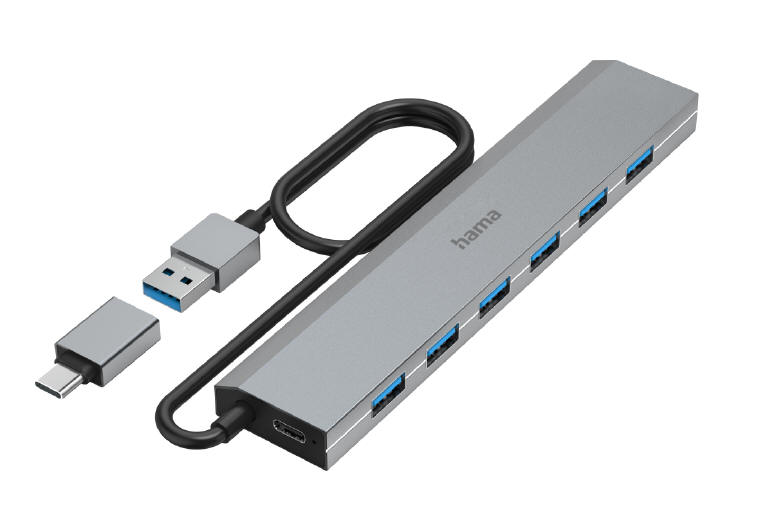 HAMA - hub USB Hama z 7 portami i funkcją ładowarki 